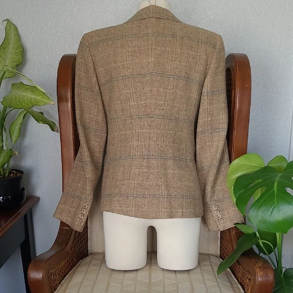 Classic Stanlet Blacker Tan Women's Blazer Wool And Silk Lining - Picture 3 of 8